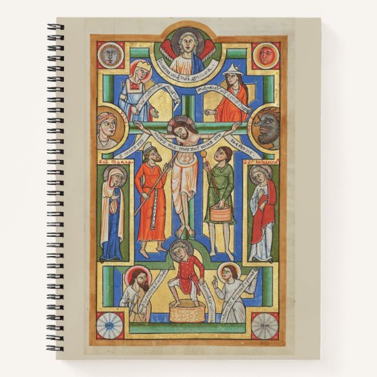 Carnet Éclairage médiéval crucifié Jésus (Devant)