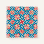 Carnet Eclectique Boho Rouge Turquoise Carreaux Bullet Jo (Devant)