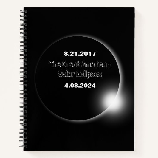 Carnet Éclipse solaire double date 2024 et 2017 (Devant)