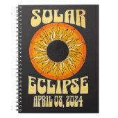 Carnet Éclipse solaire rétro Total 8 avril 2024 (Devant)