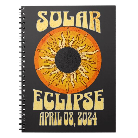 Carnet Éclipse solaire rétro Total 8 avril 2024 (Devant)