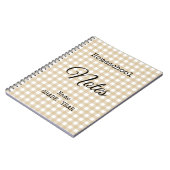 Carnet École à la maison motif gingham marron Retour à l' (Côté gauche)