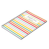 Carnet école coloré rainbow strié (Côté gauche)