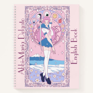 Carnet École d'Anglais Japonaise Rose Anime