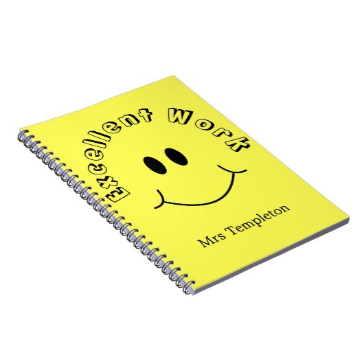 Carnet École de l'enseignant Sourire visage Jaune (Côté Droit)