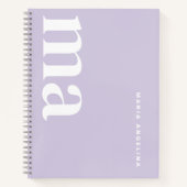 Carnet École de monogramme violet de filles (Devant)