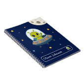 Carnet École de nom d'espace d'alien mignon personnalisé  (Côté Droit)