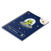 Carnet École de nom d'espace d'alien mignon personnalisé  (Côté gauche)