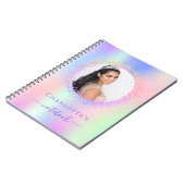 Carnet École de photographie violet rose holographique (Côté gauche)