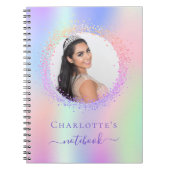 Carnet École de photographie violet rose holographique (Devant)