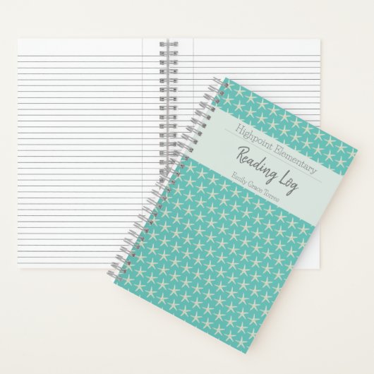 Carnet École de poisson étoilé Turquoise (À l'intérieur)