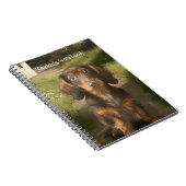 Carnet École et bureau Dachshund Stationnaire avec nom (Côté Droit)
