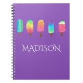 Carnet École faite sur commande pourpre de Popsicles (Devant)