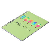 Carnet École faite sur commande vert clair de Popsicles (Côté gauche)