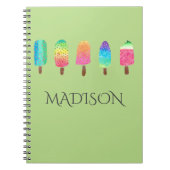 Carnet École faite sur commande vert clair de Popsicles (Devant)