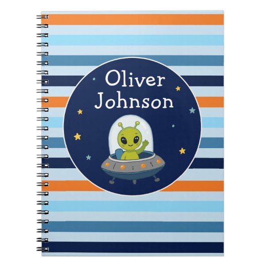 Carnet École personnalisée d'enfants de l'espace extrater (Devant)