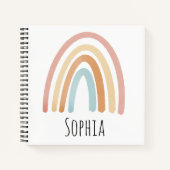 Carnet École pour enfants Boho et Pink Rainbow (Devant)