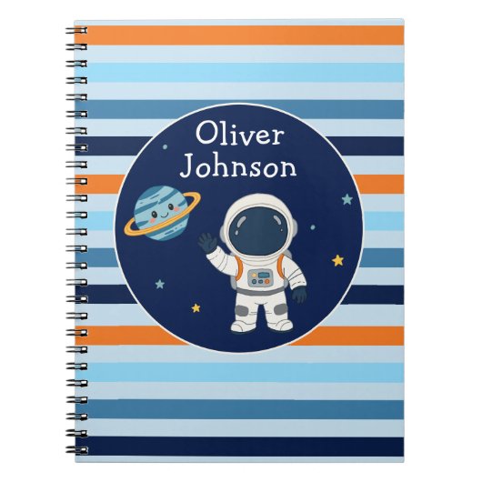 Carnet École spatiale personnalisée pour astronaute et pl (Devant)