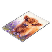 Carnet Écossais Highland Vache Calf Violet Fleurs sauvage (Côté gauche)