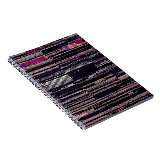 Carnet Écran TV rayé avec pixels cassés. Fu Abstrait (Côté Droit)