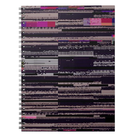 Carnet Écran TV rayé avec pixels cassés. Fu Abstrait (Devant)