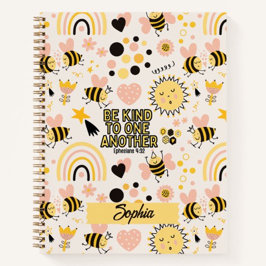 Carnet Écriture chrétienne de gentillesse Abeilles mignon (Devant)