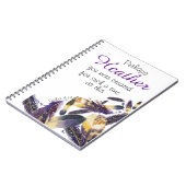 Carnet Écriture chrétienne personnalisée Plumes violettes (Côté gauche)