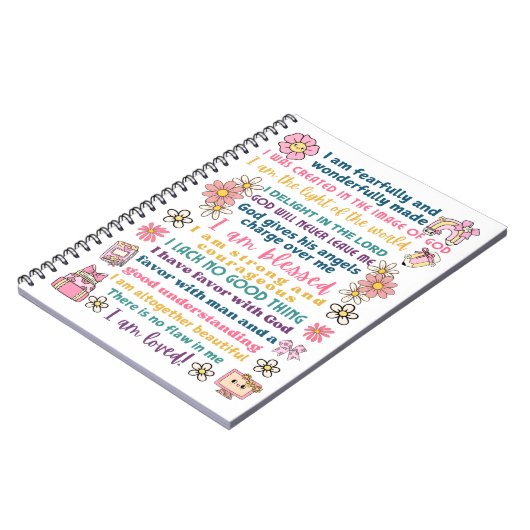 Carnet Écriture d'affirmation positive des filles (Côté gauche)