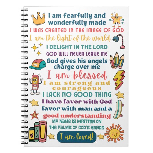 Carnet Écriture d'affirmation positive garçons (Devant)