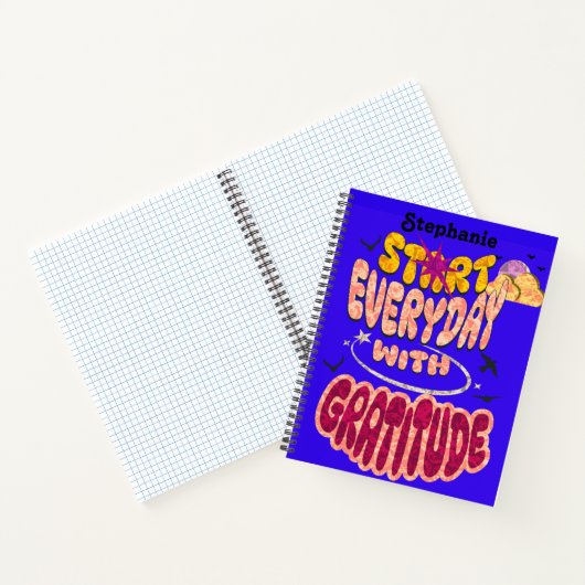 Carnet Écriture de gratitude de style rétro funky et colo (Intérieur)