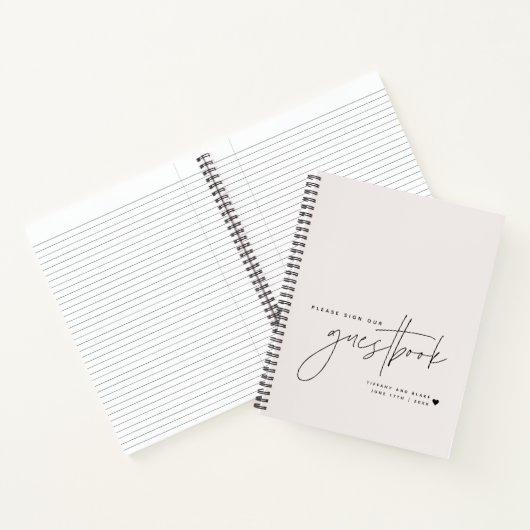 Carnet Écriture de mariage Calligraphie Ecru Invité (Intérieur)