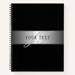 Carnet Écriture de monogramme élégante et modifiable No