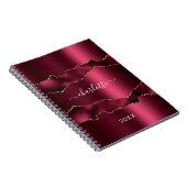 Carnet Écriture de nom d'agate de marbre d'or de Bourgogn (Côté Droit)
