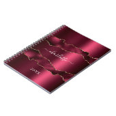 Carnet Écriture de nom d'agate de marbre d'or de Bourgogn (Côté gauche)