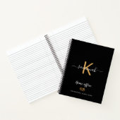 Carnet Écriture de nom en or noir monogramme (Intérieur)