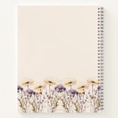 Carnet Écriture de nom personnalisé fleur sauvage beige j (Dos)