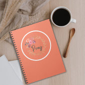 Carnet Écriture de prières avec des fleurs d'aquarelle co