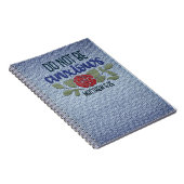 Carnet Écriture Denim Brodée (Côté Droit)