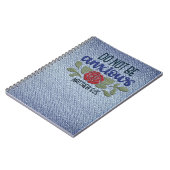 Carnet Écriture Denim Brodée (Côté gauche)