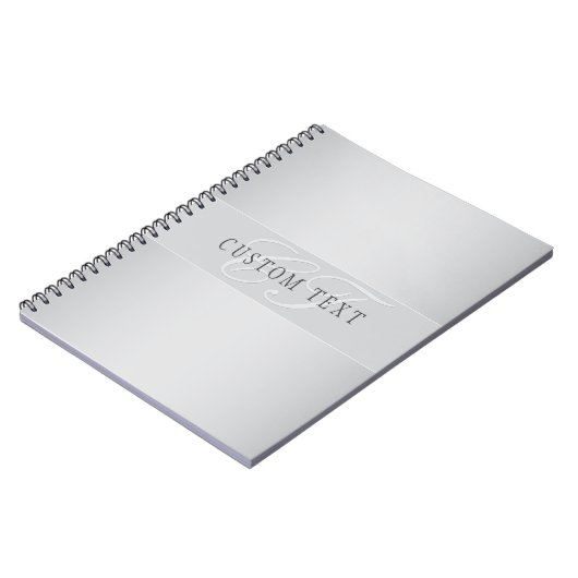 Carnet Écriture élégante de monogramme modifiable | Gris (Côté gauche)