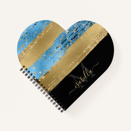 Carnet Écriture élégante et moderne de cœur monogrammé (Devant)