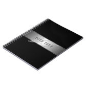 Carnet Écriture élégante et modifiable de monogramme | No (Côté gauche)