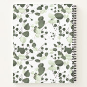 Carnet Écriture élégante personnalisée Eucalyptus vert (Dos)
