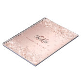 Carnet Écriture en monogramme de parties scintillant en o (Côté gauche)