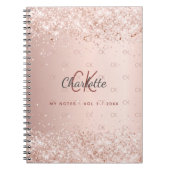 Carnet Écriture en monogramme de parties scintillant en o (Devant)