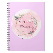 Carnet .Écriture féminine virtueuse avec fleurs d'aquarel (Devant)