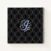 Carnet Écriture manuscrite de monogramme Alphabet I (Dos)