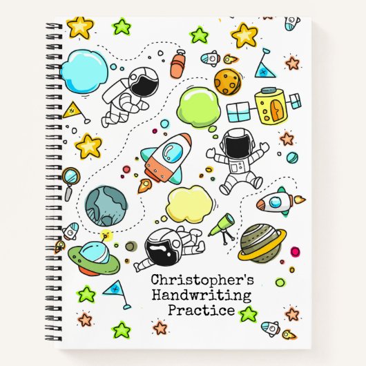 Carnet Écriture manuscrite des fusées spatiales astronaut (Devant)