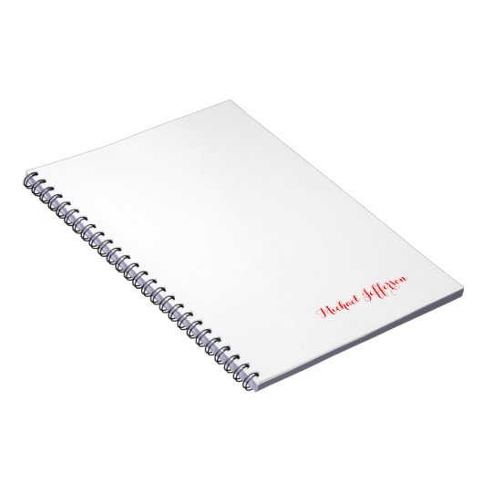 Carnet Écriture manuscrite Script élégant Plaque simple R (Côté Droit)