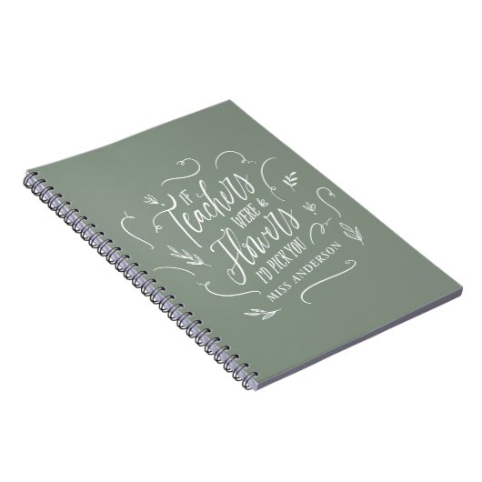 Carnet Écriture moderne élégant sage écriture verte 3 (Côté Droit)